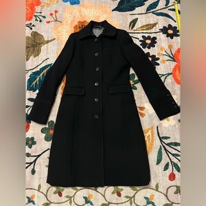 Like NEW J. Crew Wool Double Cloth Thinsulate Black Trench Coat- Made in Italy